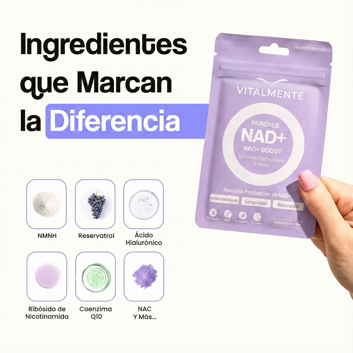 Parches NAD+™ Energizante Celular